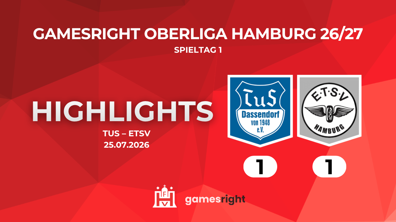 Highlights TuS Dassendorf – ETSV Hamburg | 1. Spieltag Gamesright Oberliga Hamburg