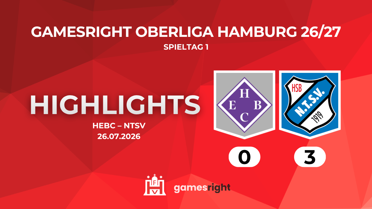 Highlights HEBC – NTSV | 1. Spieltag Gamesright Oberliga Hamburg