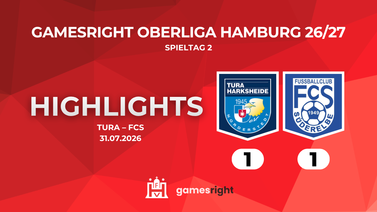 Highlights TuRa Harkseide – FC Süderelbe | 2. Spieltag Gamesright Oberliga Hamburg
