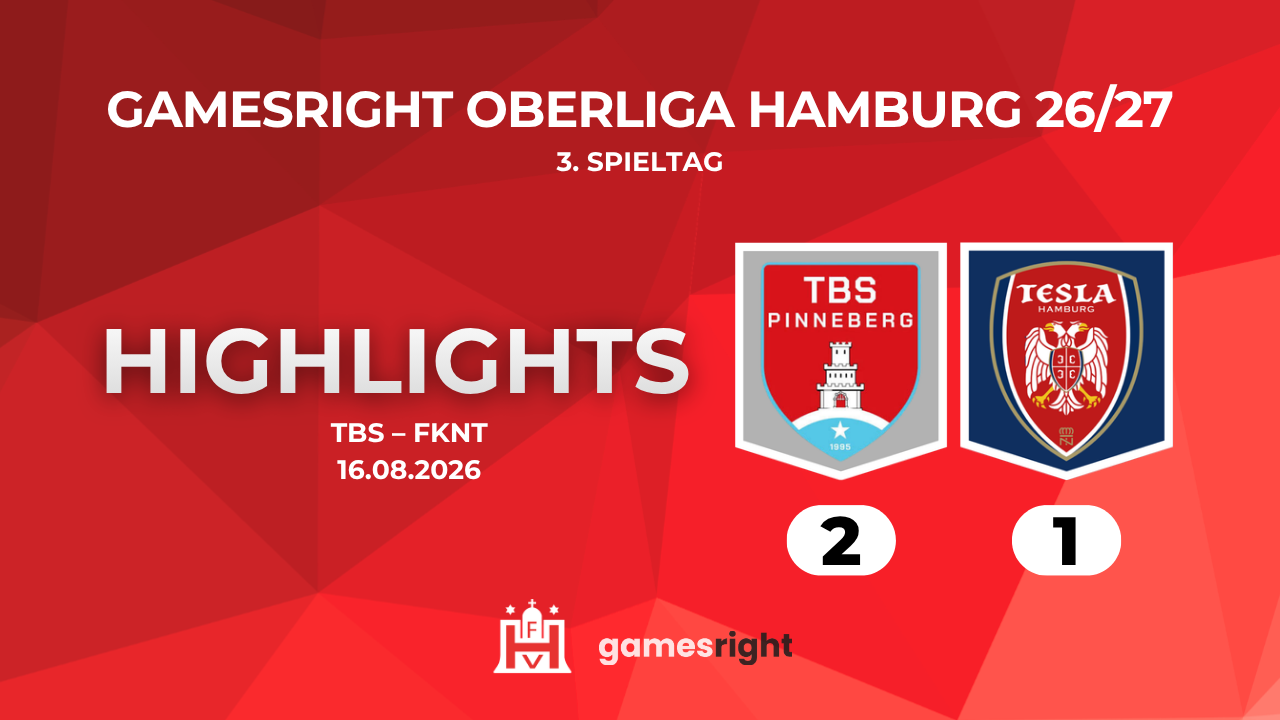Highlights TBS Pinneberg – Nikola Tesla | 3. Spieltag Gamesright Oberliga Hamburg