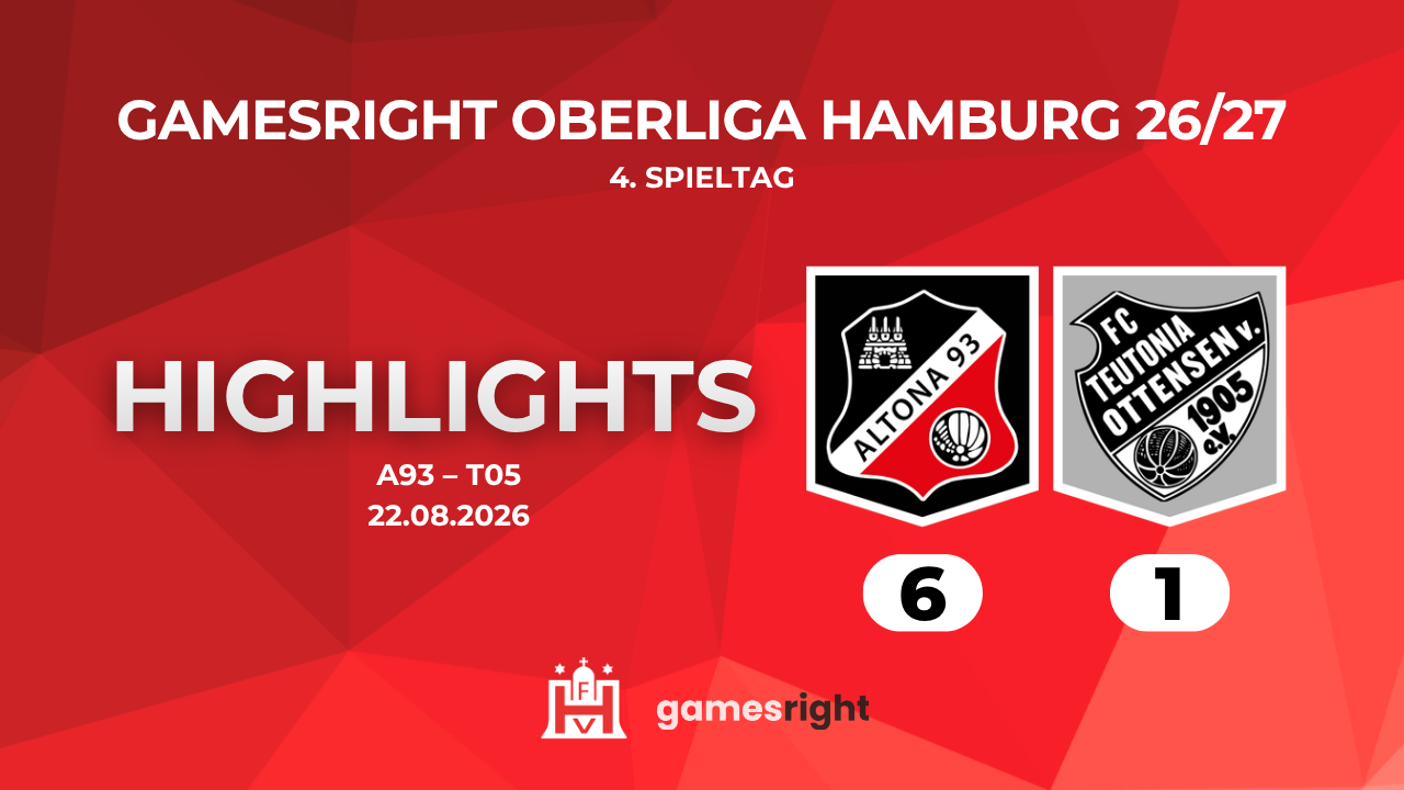 Highlights Altona 93 – Teutonia 05 | 4. Spieltag Gamesright Oberliga Hamburg