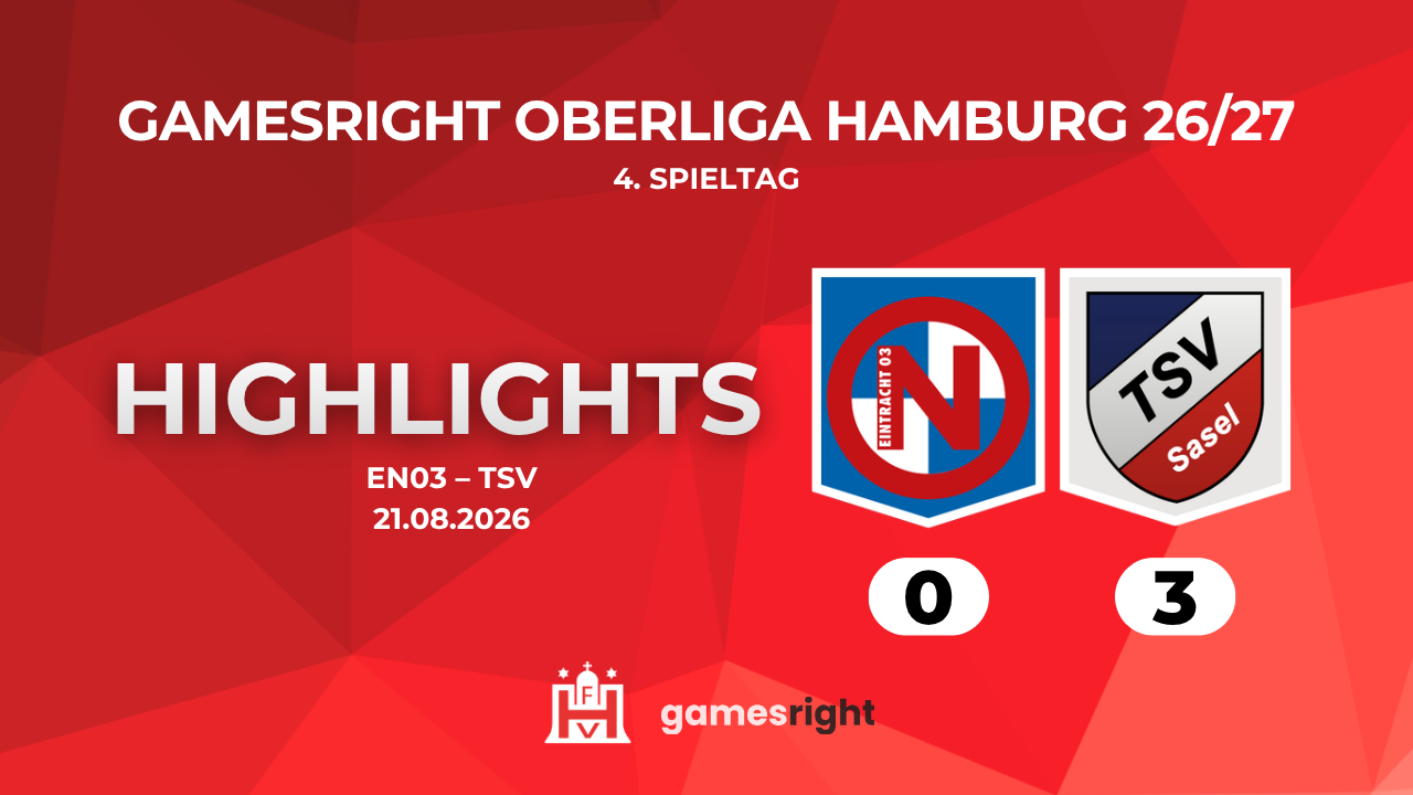 Highlights Eintracht Norderstedt II – TSV Sasel | 4. Spieltag Gamesright Oberliga Hamburg