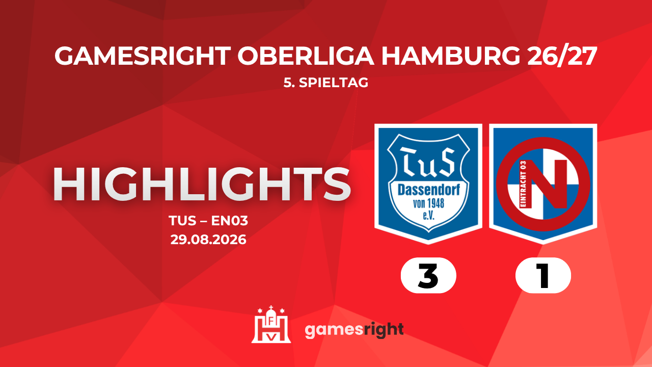Highlights Tus Dassendorf – Eintr. Norderstedt II | 5. Spieltag Gamesright Oberliga Hamburg