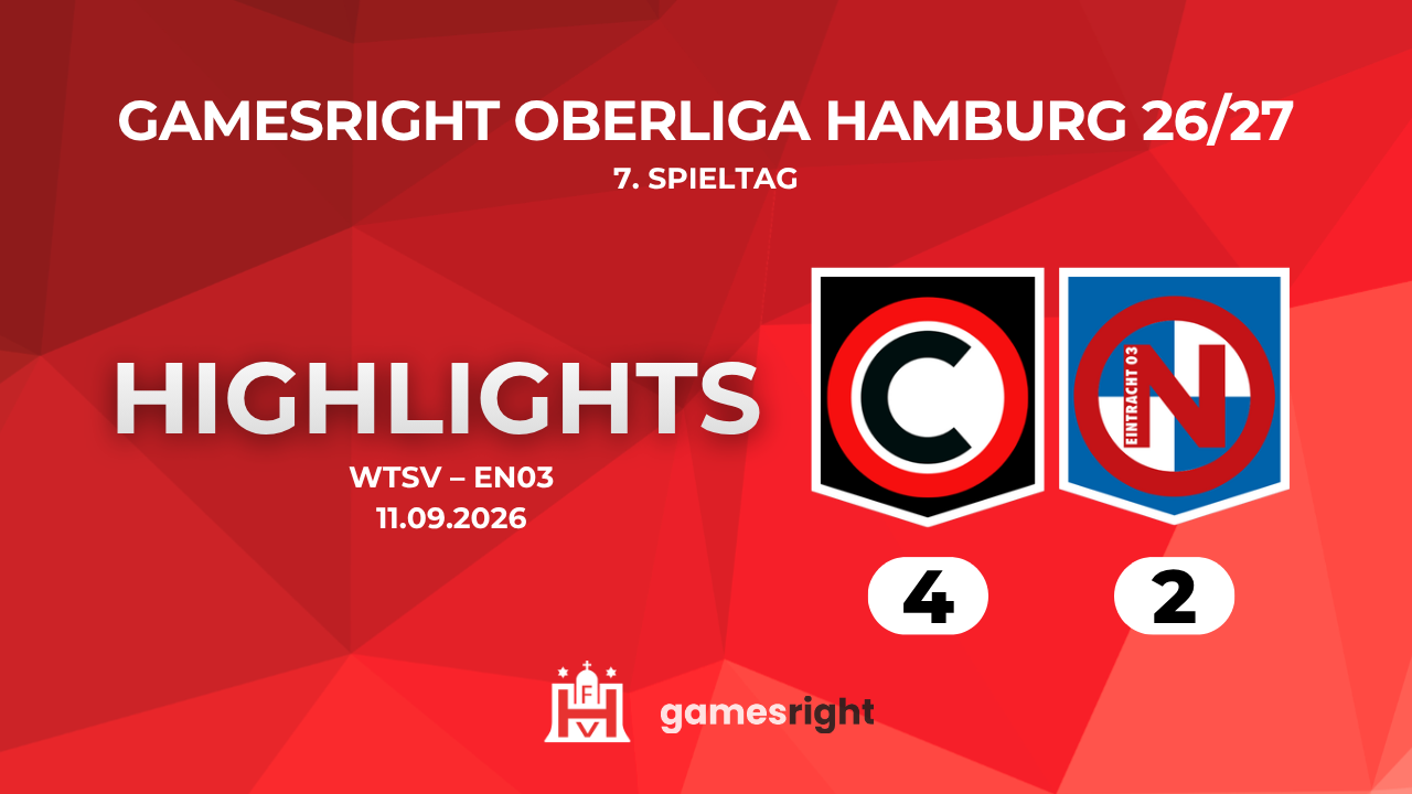 Highlights WTSV Concordia – Eintracht Norderstedt II | 7. Spieltag Gamesright Oberliga Hamburg