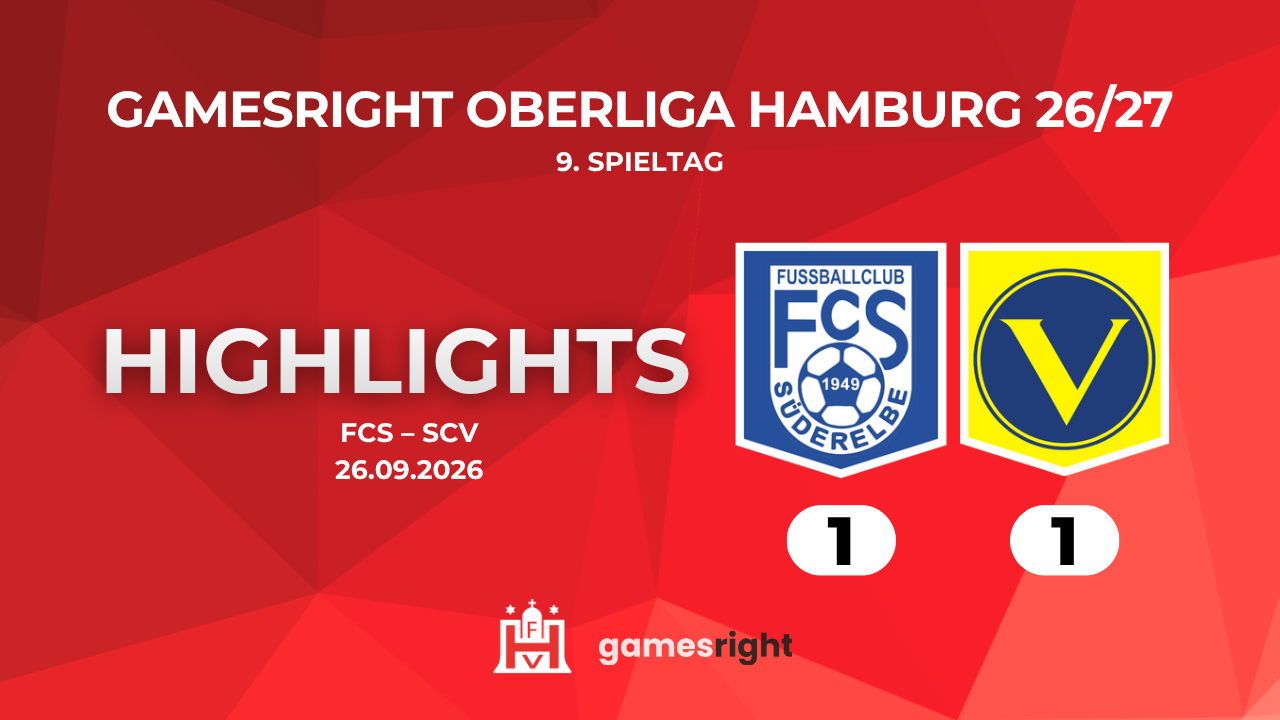 Highlights FC Süderelbe – SC Victoria | 9. Spieltag Gamesright Oberliga Hamburg