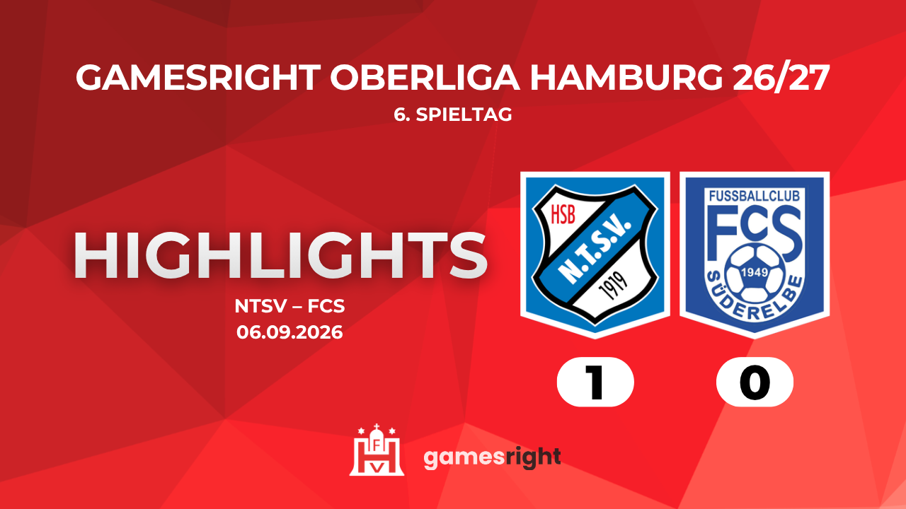 Highlights Niendorfer TSV – FC Süderelbe | 6. Spieltag Gamesright Oberliga Hamburg