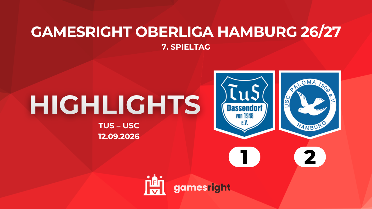 Highlights TuS Dassendorf – USC Paloma | 7. Spieltag Gamesright Oberliga Hamburg