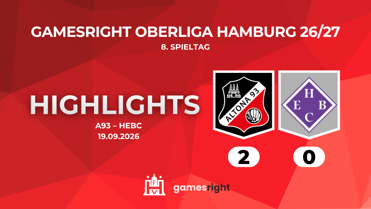 Highlights Altona 93 – HEBC | 8. Spieltag Gamesright Oberliga Hamburg