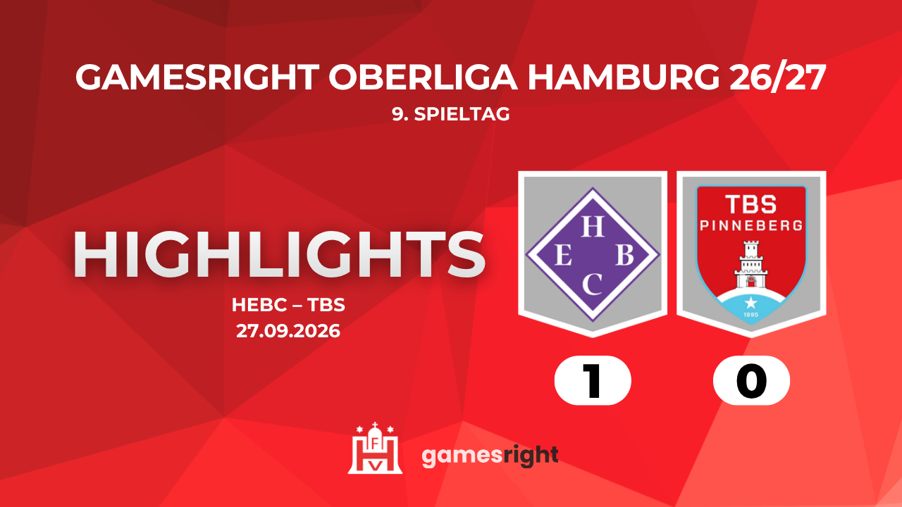 Highlights HEBC – TBS Pinneberg | 9. Spieltag Gamesright Oberliga Hamburg