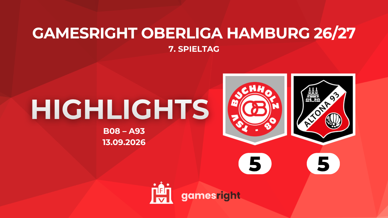 Highlights Buchholz 08 Altona 93 | 7. Spieltag Gamesright Oberliga Hamburg