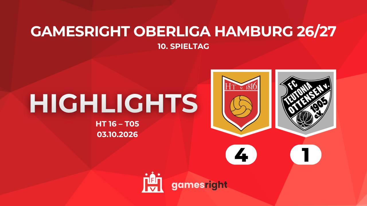 Highlights HT 16 – Teutonia | 10. Spieltag Gamesright Oberliga Hamburg